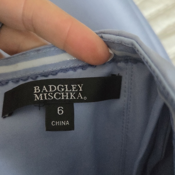 Badgley Mischka Strapless Blue Dress - Picture 7 of 11